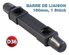 Rive BARRE DE LIAISON NOIR 16CM D36, schwarzer Seitenarm für Frontbar, 1 Stück