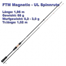 FTM Spinnrute Magnetic 1.96m - Ultralight 0.2-3.0 Gramm