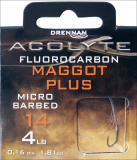 Drennan Acolyte Maggot Plus Haken gebunden, Fluorocarbon, 30cm, 8 Stück